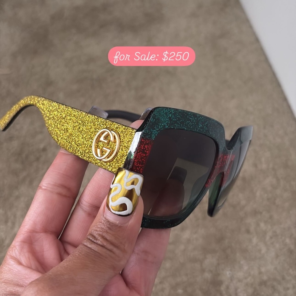 Gucci Glitter Sunglasses - Gold and Green
